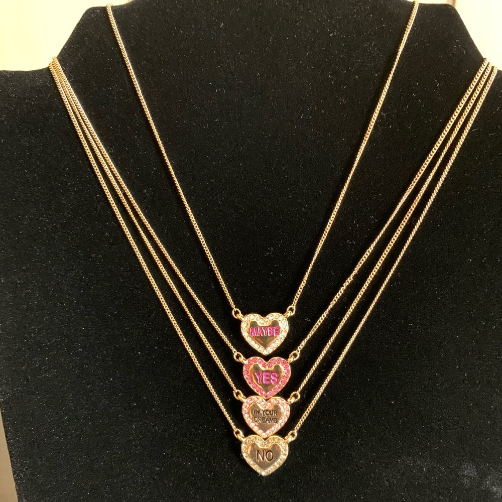 Betsey Johnson 4 Set Heart Pendants